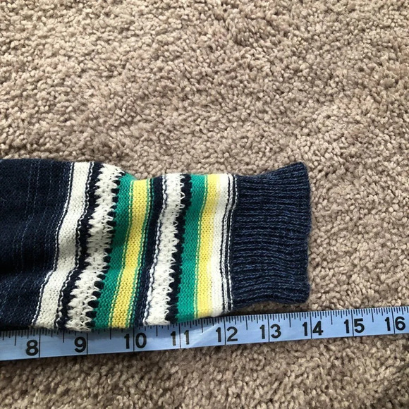 American Living blue linen blend striped sweater 3/4 length sleeves size s - Picture 6 of 7